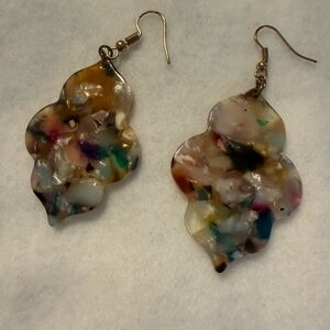 Multicolor Tortoise Shell Dangle Earrings